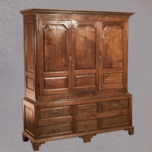 Antique Wardrobe, Georgian Press Cupboard, English Oak