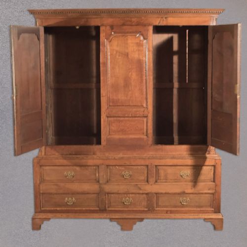 fig 1. Antique Wardrobe, Georgian Press Cupboard, English Oak