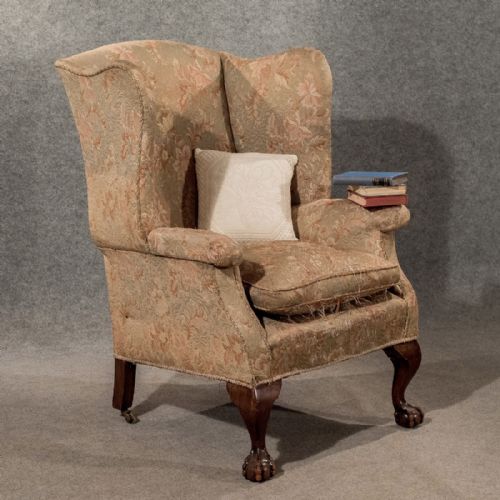 fig 3. Antique Large Wing Armchair Wingback Fireside Chair Fine Shape Victorian c1890