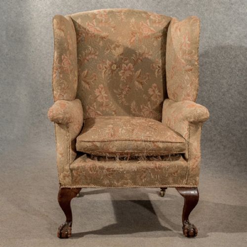 fig 5. Antique Large Wing Armchair Wingback Fireside Chair Fine Shape Victorian c1890