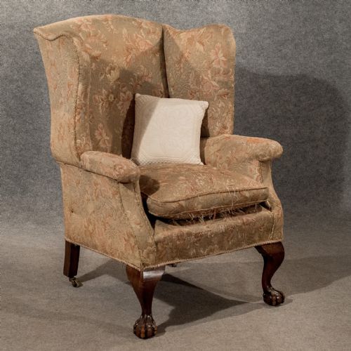 Antique Large Wing Armchair Wingback Fireside Chair Fine Shape Victorian C1890