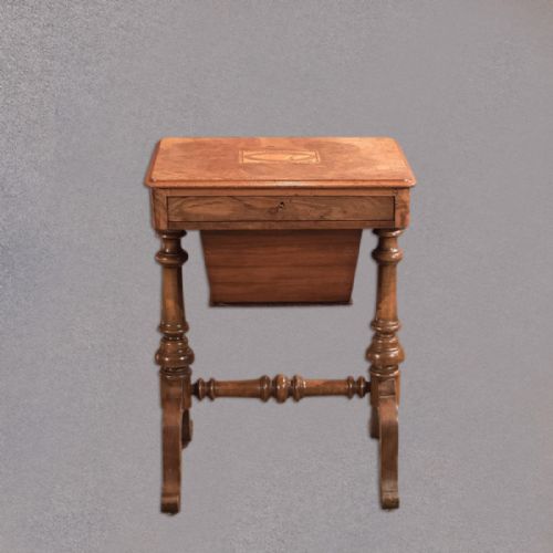 fig 1. Antique Work Table, Victorian Sewing Table c1860