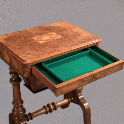 fig 3. Antique Work Table, Victorian Sewing Table c1860