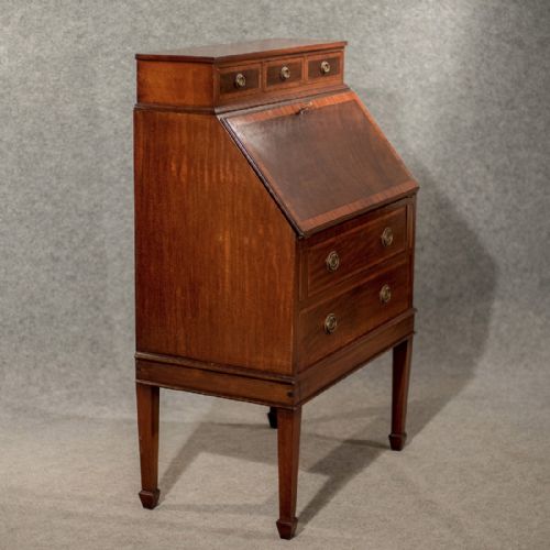 fig 2. Antique Writing Desk Bureau Edwardian Mahogany Quality Bon Heur Du Jour c1910