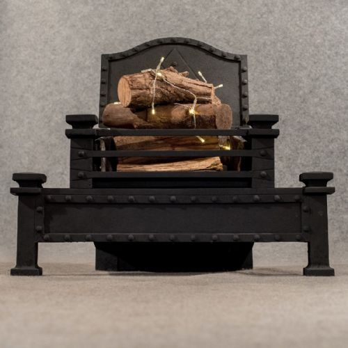 Antique Fire Grate Free Standing Basket Coal or Wood - Victorian Cast Iron C1900
