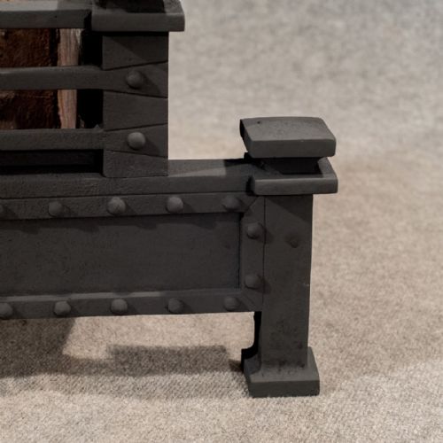 fig 2. Antique Fire Grate Free Standing Basket Coal or Wood - Victorian Cast Iron c1900