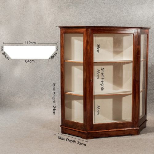 fig 1. Antique Display China Cabinet Vitrine Quality English Victorian Mahogany c1880