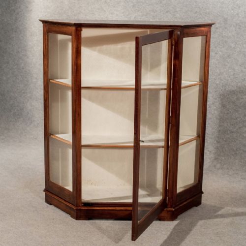 fig 3. Antique Display China Cabinet Vitrine Quality English Victorian Mahogany c1880