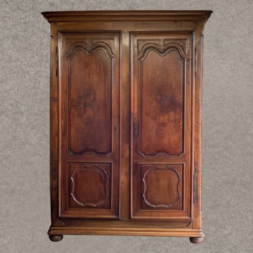 Antique Large 7' 6" Tall French Walnut Wardrobe Armoire Cabinet Larder C1880