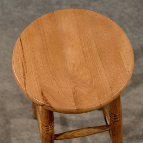 fig 2. Antique Tall Bar Machinist Laboratory Stool in Beech Vintage Edwardian c1910