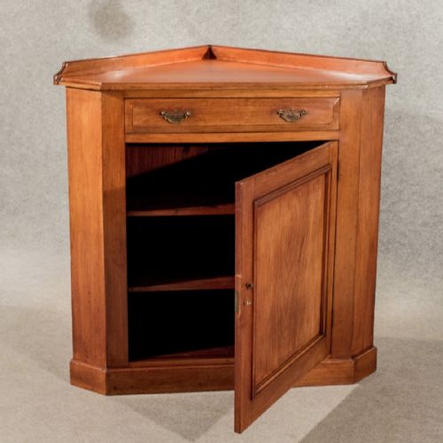 fig 2. Antique Corner Cupboard Display Cabinet Floor Standing Victorian Mahogany c1870