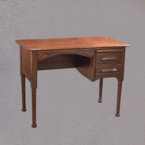 Antique Writing Table, Edwardian Oak Desk