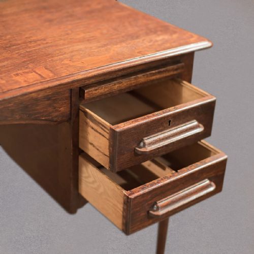 fig 2. Antique Writing Table, Edwardian Oak Desk