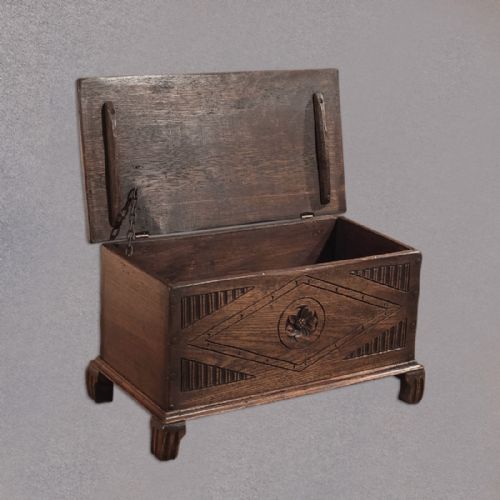 fig 2. Antique Chest, Early C20th Oak Trunk