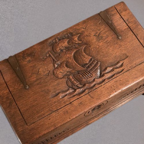 fig 3. Antique Chest, Early C20th Oak Trunk