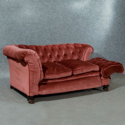 Antique Chesterfield Settee Couch Victorian Period Drop End Sofa English C1890