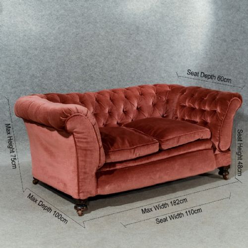 fig 1. Antique Chesterfield Settee Couch Victorian Period Drop End Sofa English c1890