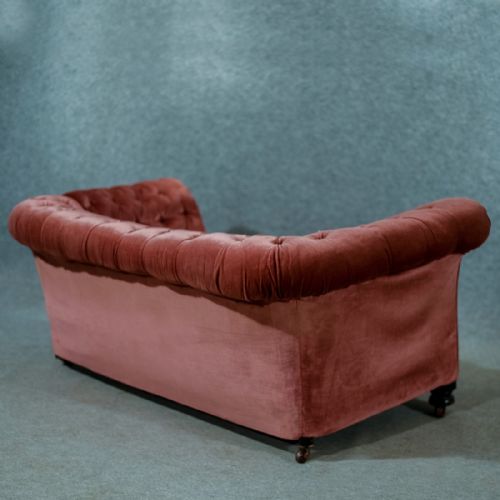 fig 4. Antique Chesterfield Settee Couch Victorian Period Drop End Sofa English c1890