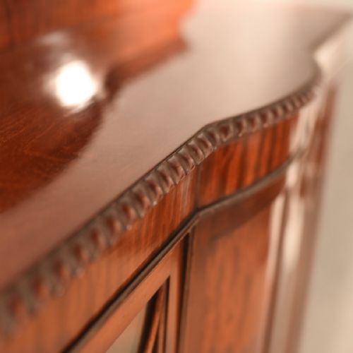 fig 4. Antique Display Case China Cabinet Quality Bow Front Victorian Mahogany c1900