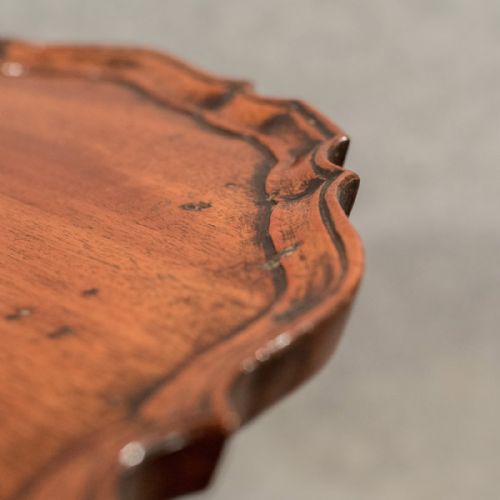 fig 3. Antique Tripod Wine Side Lamp Table Edwardian Mahogany Quality Pie-Crust c1910