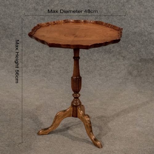 fig 1. Antique Tripod Table Lamp Side Wine Edwardian Quality Book matched Mahogany c1910