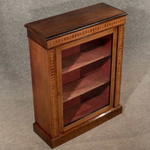 fig 2. Antique Display Case China Pier Cabinet Quality Victorian Inlaid Mahogany c1900