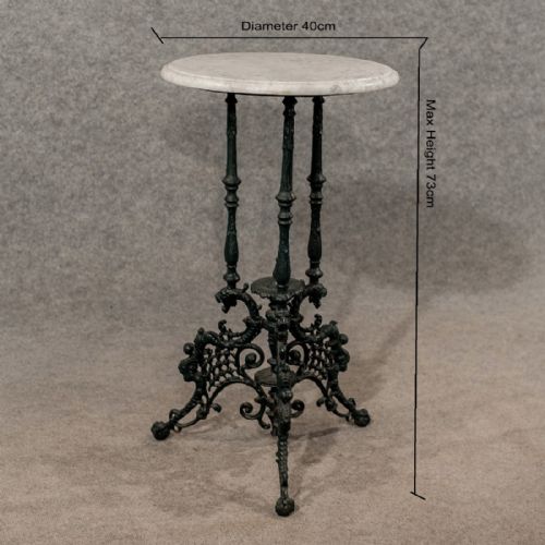 fig 1. Antique Ornate Cast Iron & Marble Victorian Garden Table Plant Stand c1900