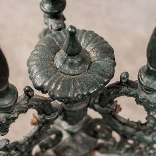 fig 2. Antique Ornate Cast Iron & Marble Victorian Garden Table Plant Stand c1900