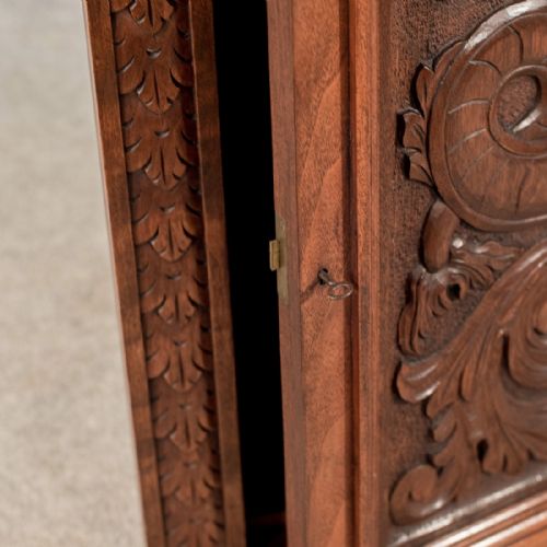 fig 2. Antique Walnut Carved Corner Cabinet Cupboard Quality Edwardian Oriental c1910