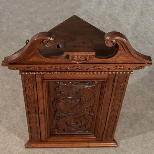 fig 3. Antique Walnut Carved Corner Cabinet Cupboard Quality Edwardian Oriental c1910