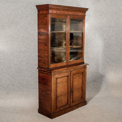Antique Display Bookcase China Cabinet Fine Quality Rosewood Victorian C1900