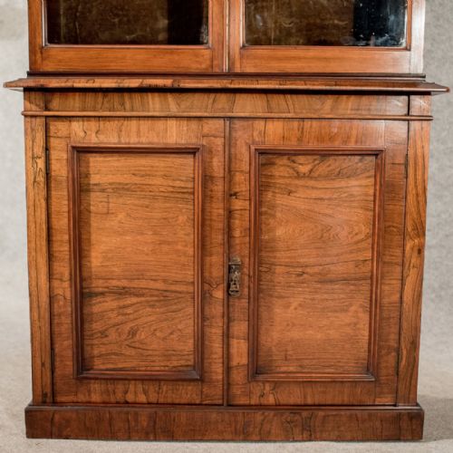fig 3. Antique Display Bookcase China Cabinet Fine Quality Rosewood Victorian c1900