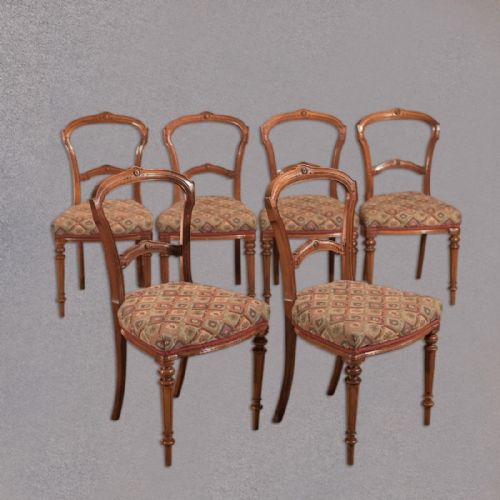Set of 6 Antique Dining Chairs, Aesthetic Movement