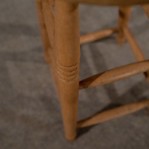 fig 1. Antique Tall Bar Machinist Laboratory High Stool Beech Vintage Edwardian c1910