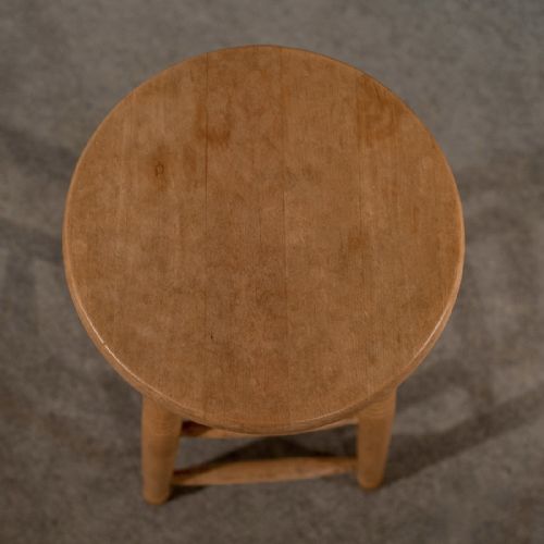 fig 2. Antique Tall Bar Machinist Laboratory High Stool Beech Vintage Edwardian c1910