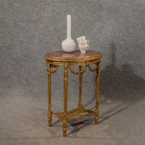 Antique French Marble & Gilt Gesso Side Lamp Display Table Fine Quality C1890
