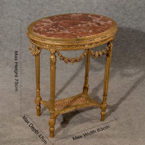 fig 1. Antique French Marble & Gilt Gesso Side Lamp Display Table Fine Quality c1890