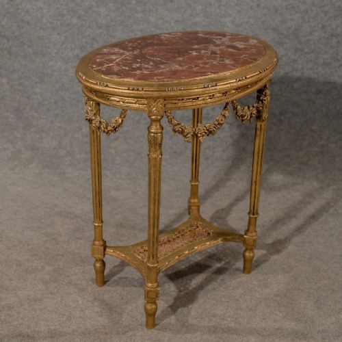 fig 2. Antique French Marble & Gilt Gesso Side Lamp Display Table Fine Quality c1890