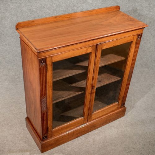 fig 2. Antique Walnut Glazed Bookcase Quality Victorian c1870
