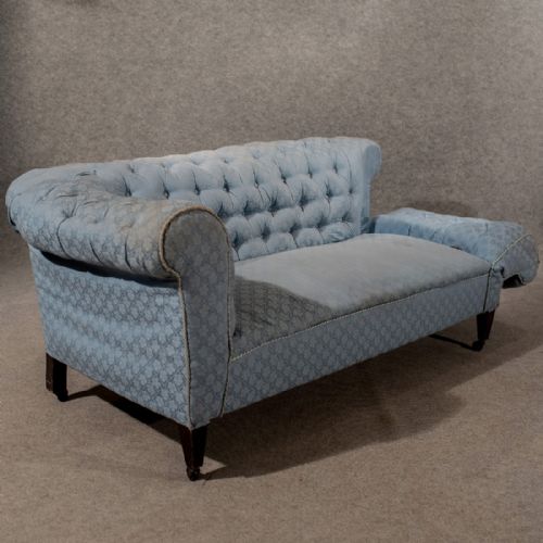 fig 2. Antique Chesterfield Settee Couch Victorian Period Drop End Sofa English c1900