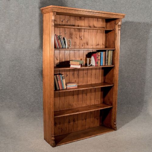Antique Oak Large 6' 6" Tall Bookcase Display Shelves Quality Victorian C1900