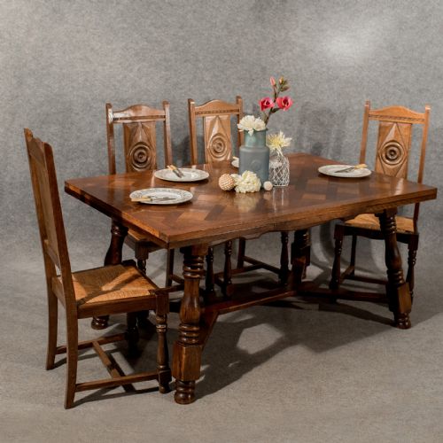 Antique Oak French Dining or Kitchen Table Extending Can Seat 10 Quality C1910