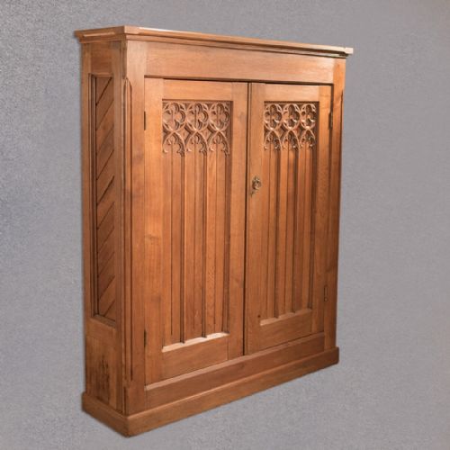 Antique Hall Cupboard, Victorian Oak C.1880