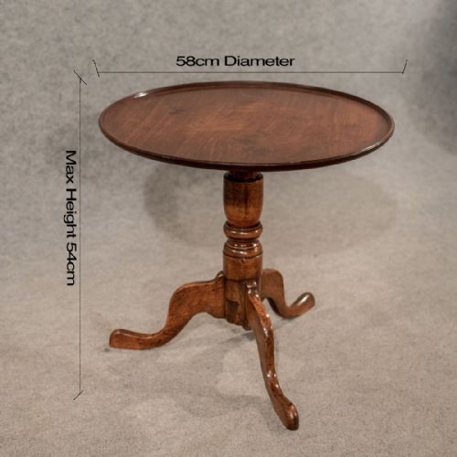 fig 1. Antique Tripod Wine Side Lamp Table Quality English Victorian Mahogany c1880