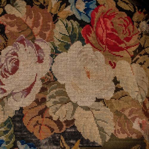 fig 4. Antique Walnut Spoon Back Armchair Chair Needlepoint Tapestry Victorian c1840