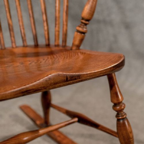 fig 4. Antique Rocking Windsor Chair Armchair in Ash & Elm Fine Shape - Victorian c1900