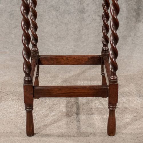fig 2. Antique Lamp Tall Side Table Plant Stand English Edwardian Oak c1910