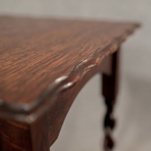 fig 3. Antique Lamp Tall Side Table Plant Stand English Edwardian Oak c1910