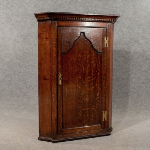 Antique Oak Corner Cabinet Wall Cupboard Quality English Georgian C1780