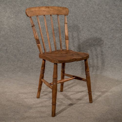 Antique Elm Station Chair Kitchen Dining Classic Shape English Victorian C1890